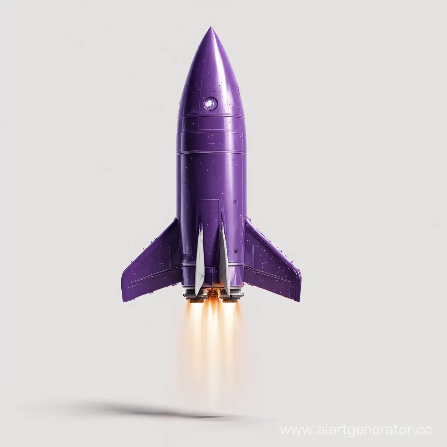 сгенерируй фиолетовую ракету на белом фоне