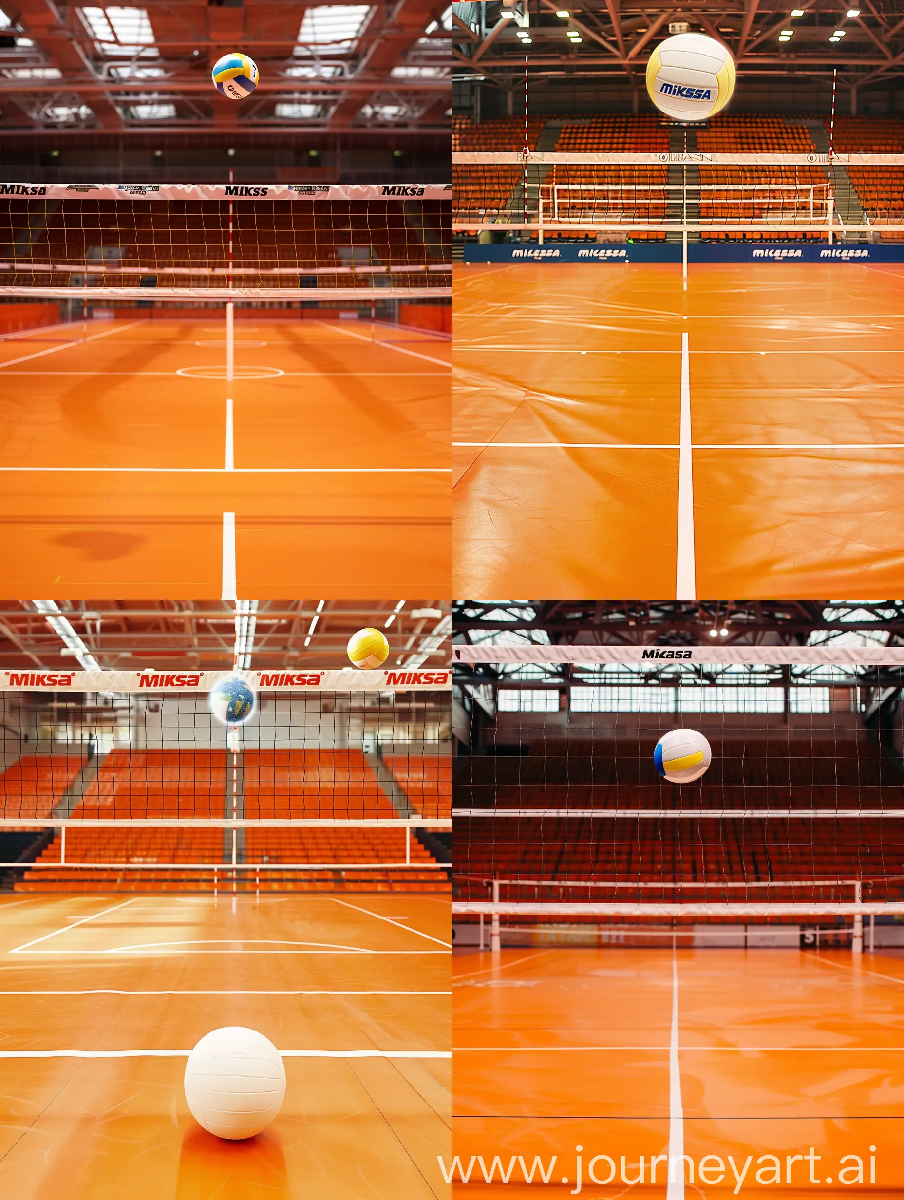 Vibrant-Volleyball-Final-Intense-Action-on-an-Empty-Orange-Court