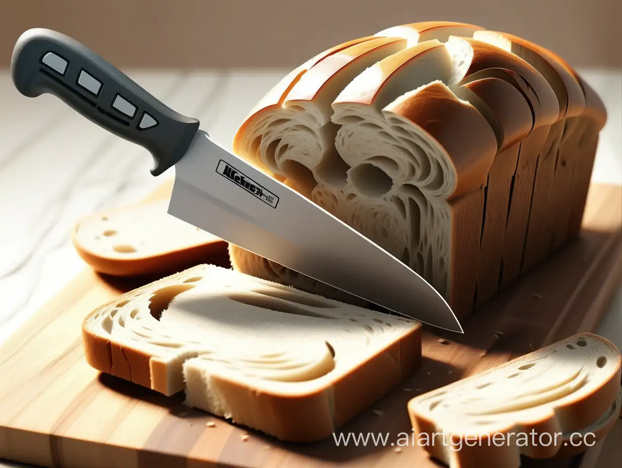 Chefs-Knife-Slicing-Freshly-Baked-Bread-Culinary-Artistry