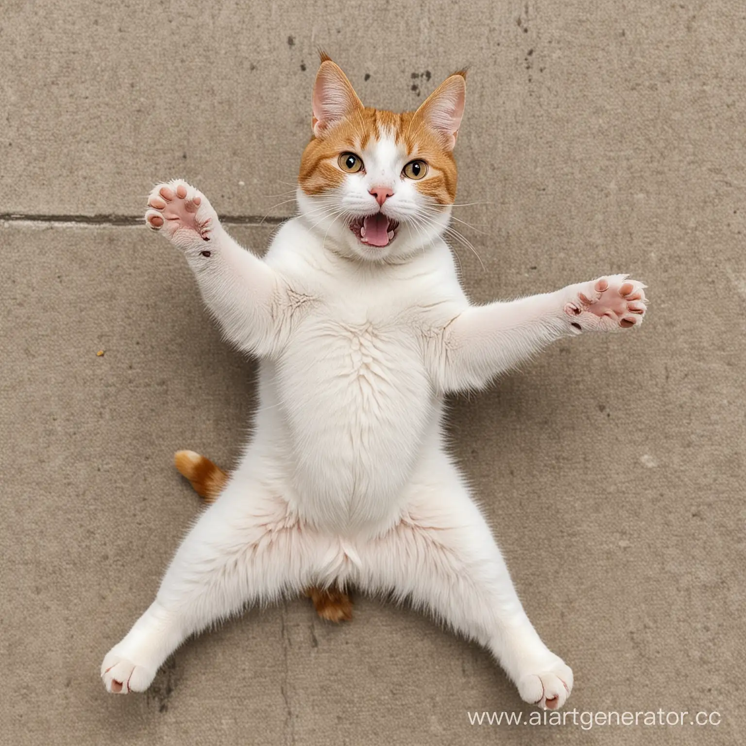 Adorable-Cat-with-Outstretched-Paws-Charming-Feline-Displaying-Playful-Gesture