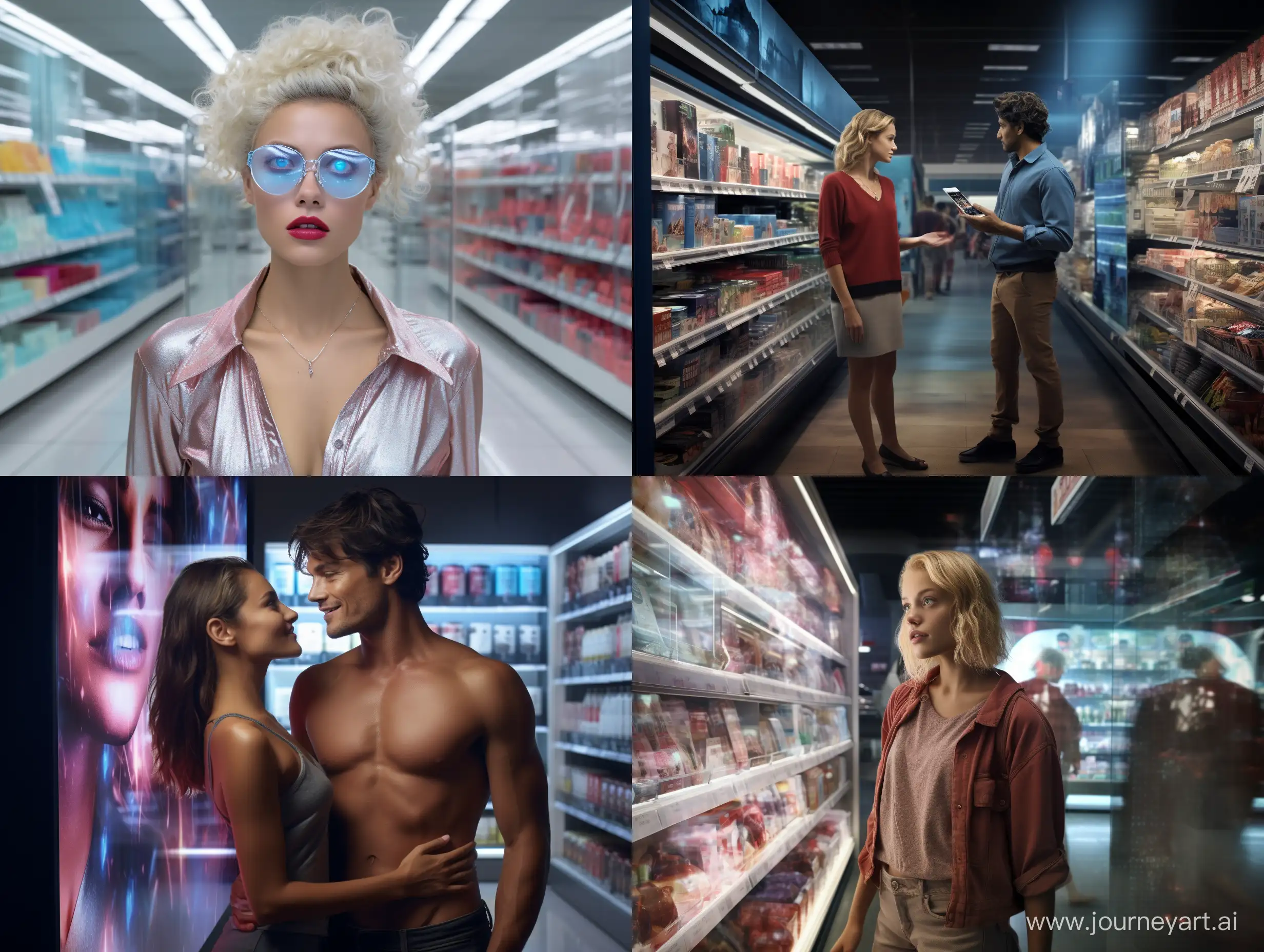 in the near future marketing collaboration in retail like in the “Black mirror” series hyper realistic photo