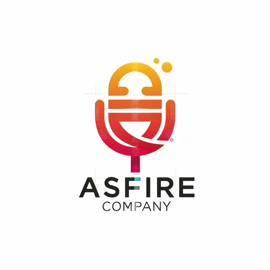 a logo design,with the text "ASFIRE COMPANY", main symbol:Microphone,Moderate,be used in Education industry,clear background