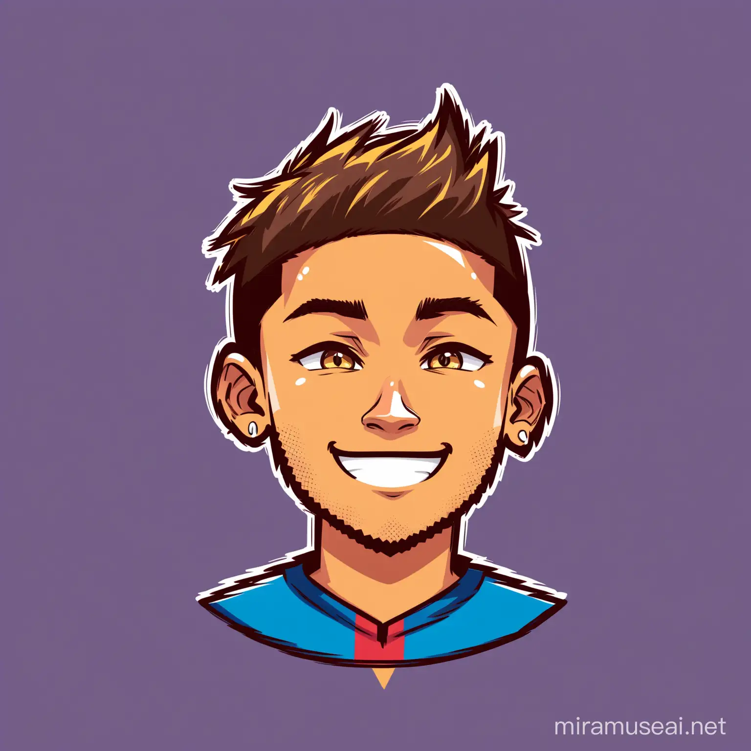 Cartoon Icon of Neymar Playful and Colorful Soccer Character Art
