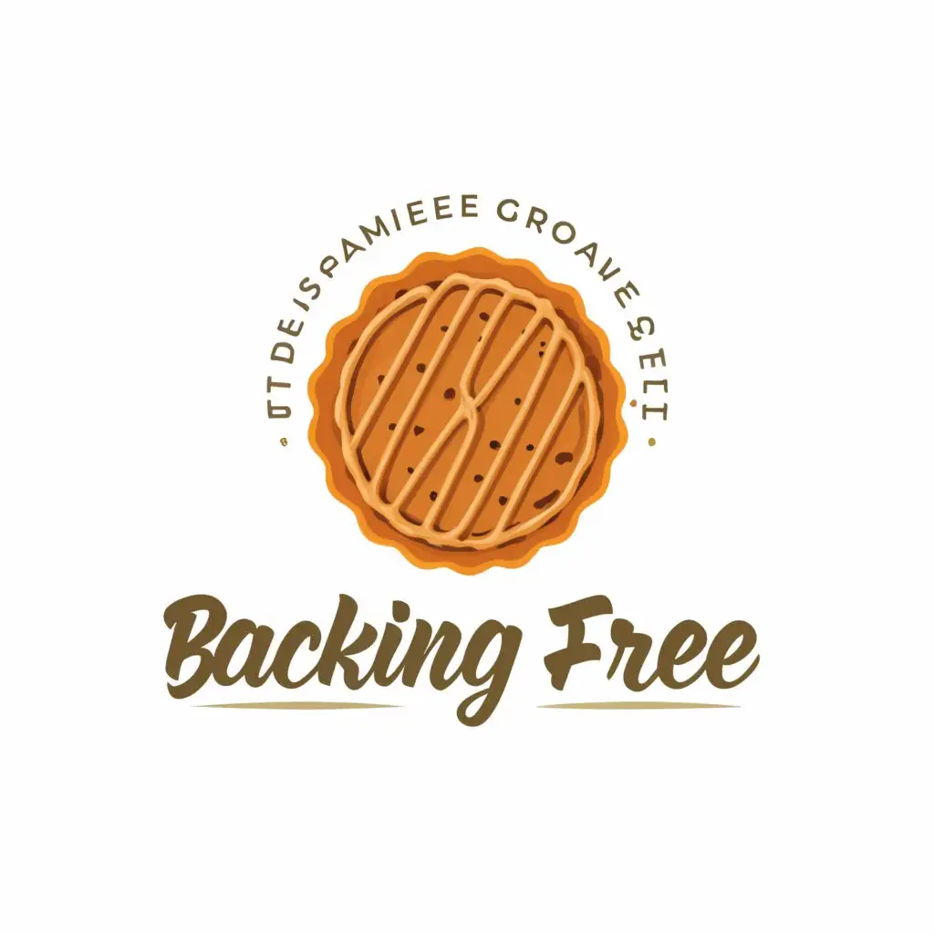 a logo design,with the text "Backing Free", main symbol:Pastry,Moderate,clear background