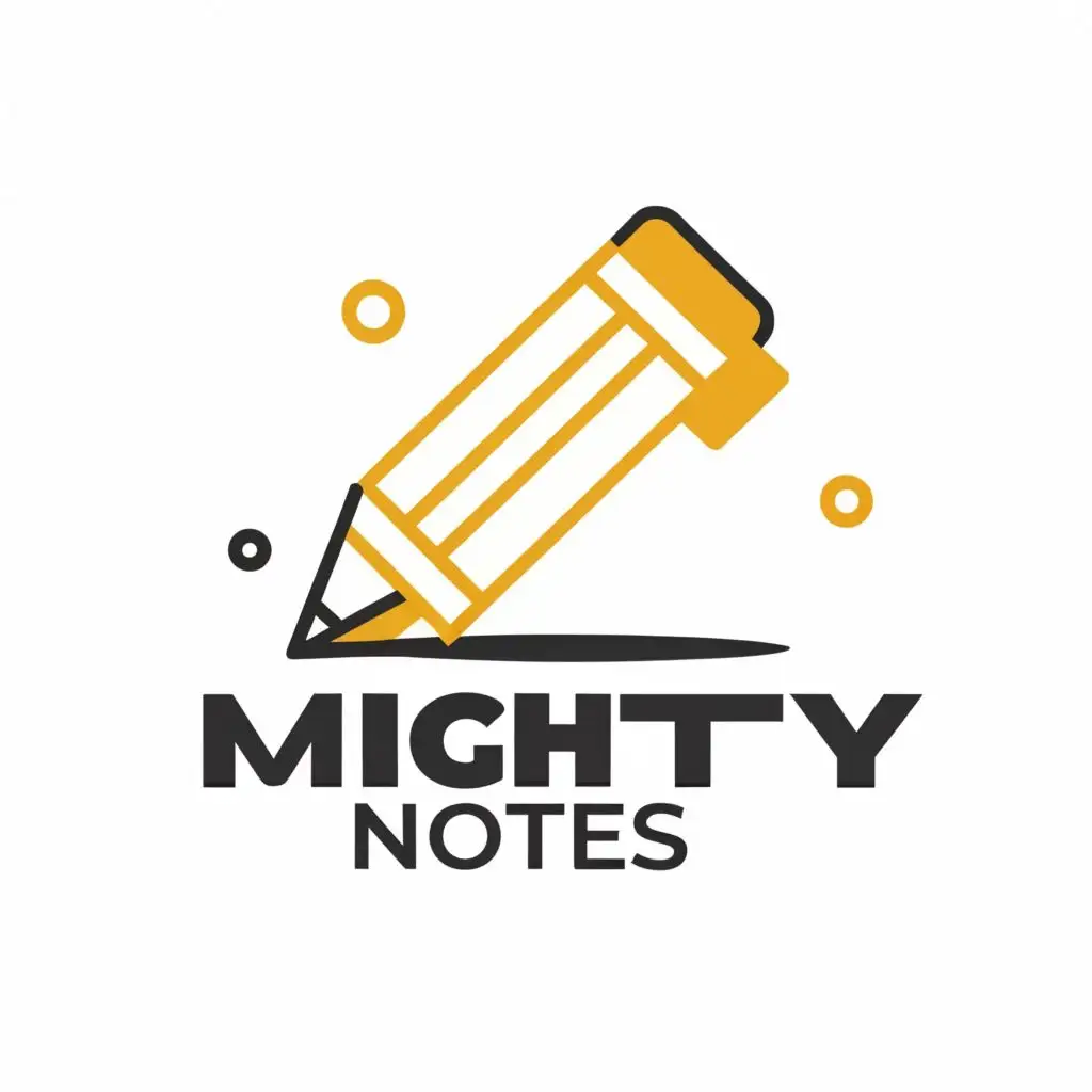 LOGO-Design-For-MightyNotes-Dynamic-Pencil-Illustration-with-Modern-Typography-for-the-Tech-Industry