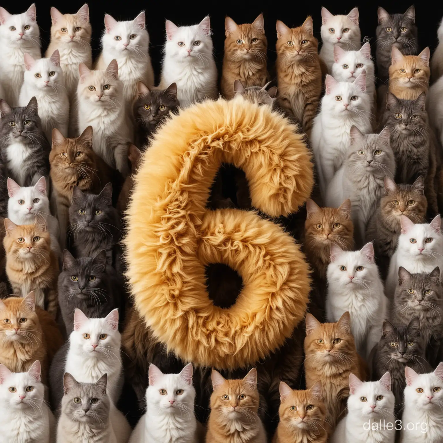 The number 14 on the background of cats