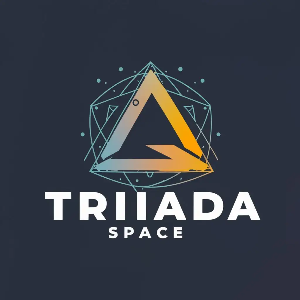 a logo design,with the text "triada space", main symbol:triangle,Moderate,be used in Education industry,clear background