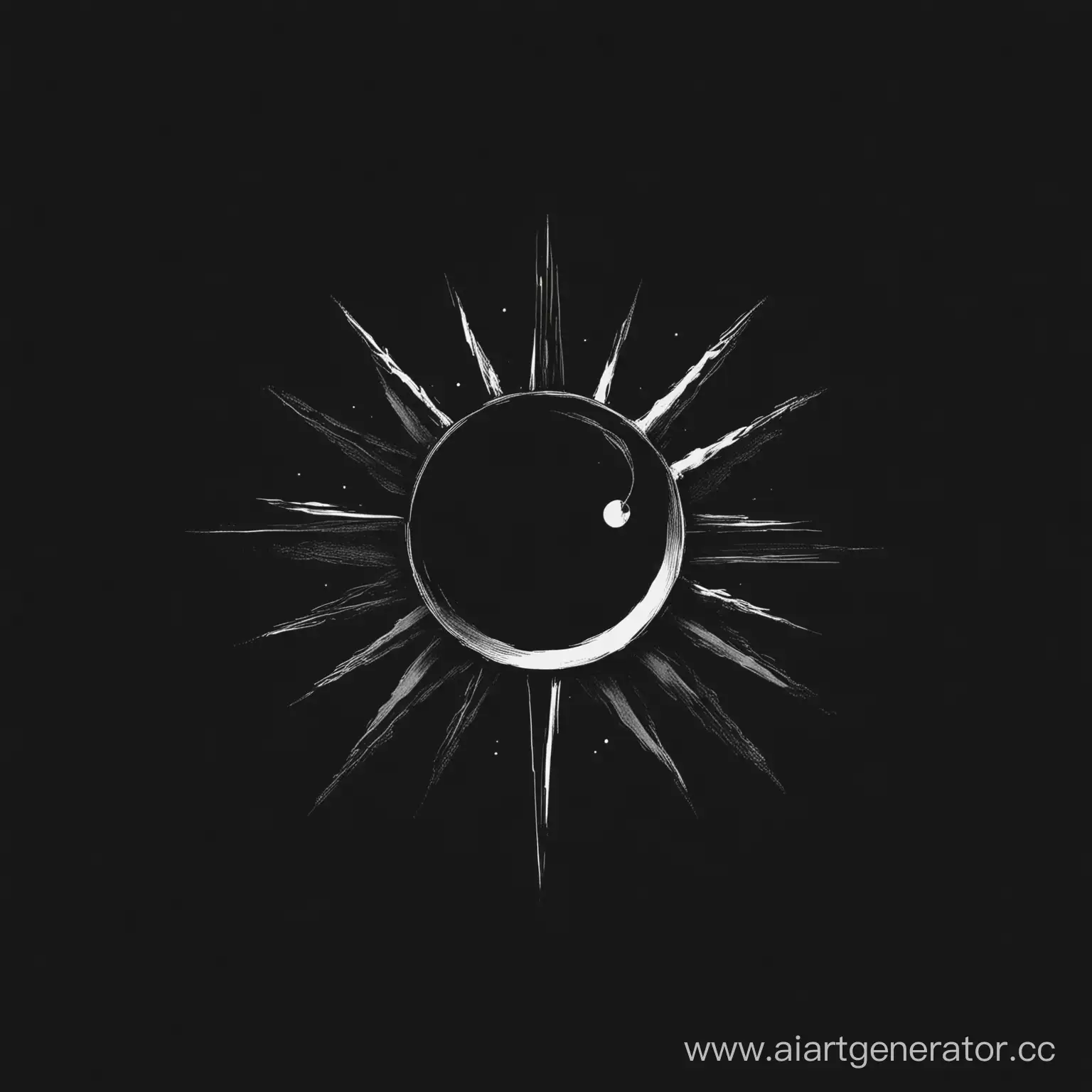 Minimalist-PencilDrawn-Sun-Logo-on-Black-Background