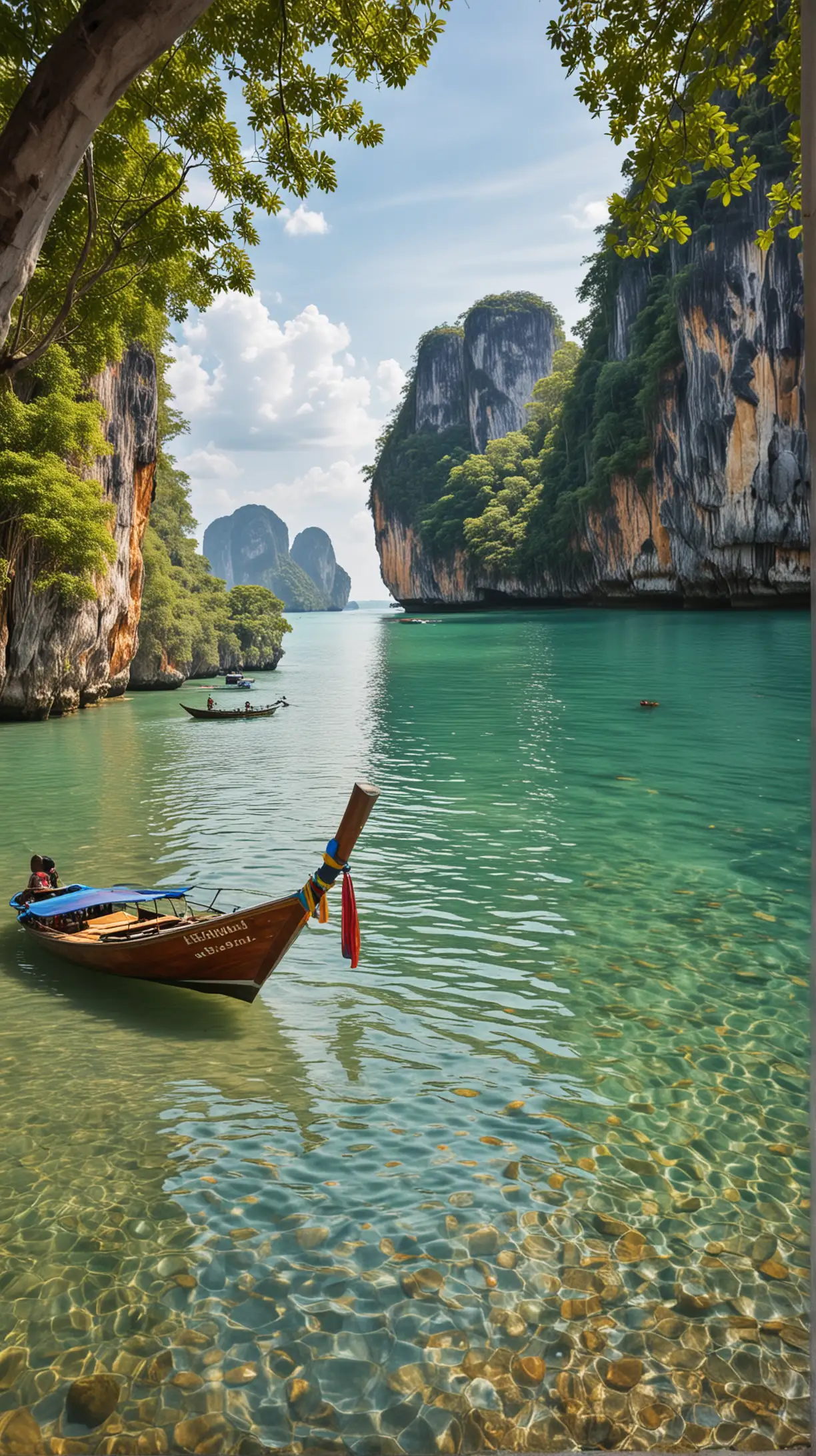 Stunning, real looking, colourful, radiant colours of Krabi in Thailand 
