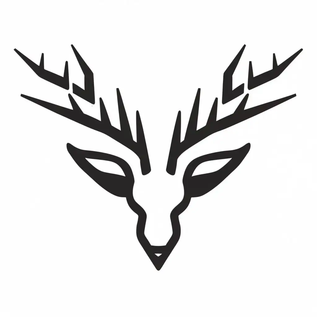 Black and White Simple Drawing of a Deer Rune | Dalle3 AI