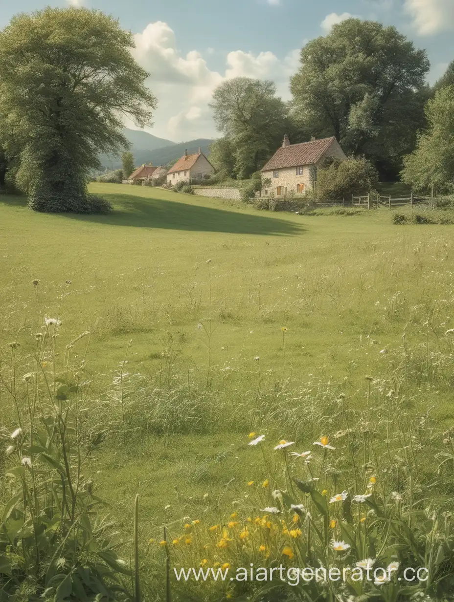 The meadow in the village