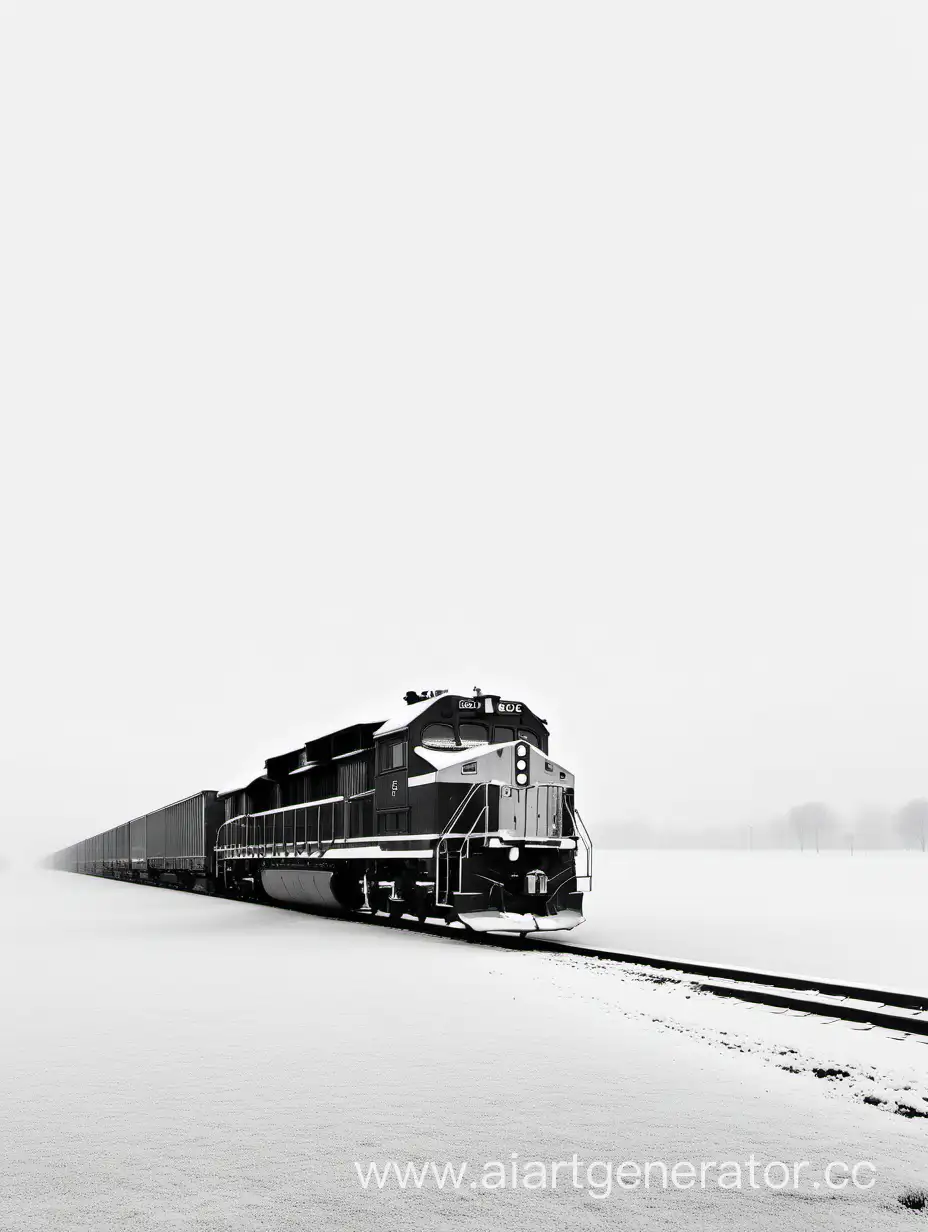 обледеневший поезд минимализм чёрно белый

