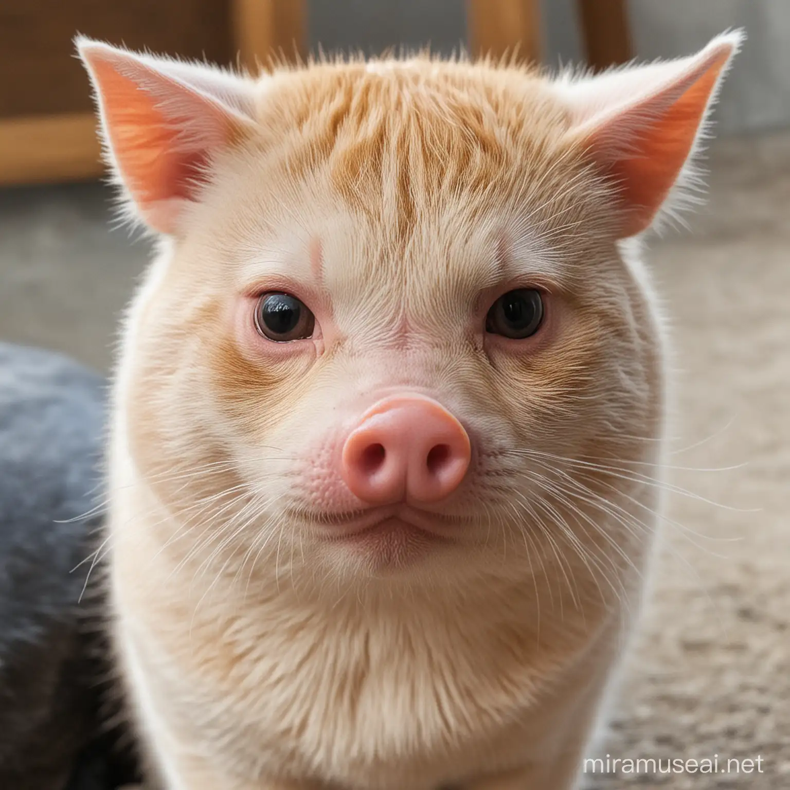 cat with pig face
