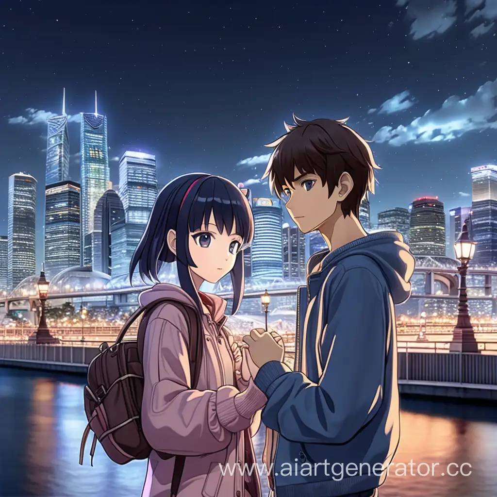 Romantic-Anime-Couple-Avatar-in-Urban-Night-Scene