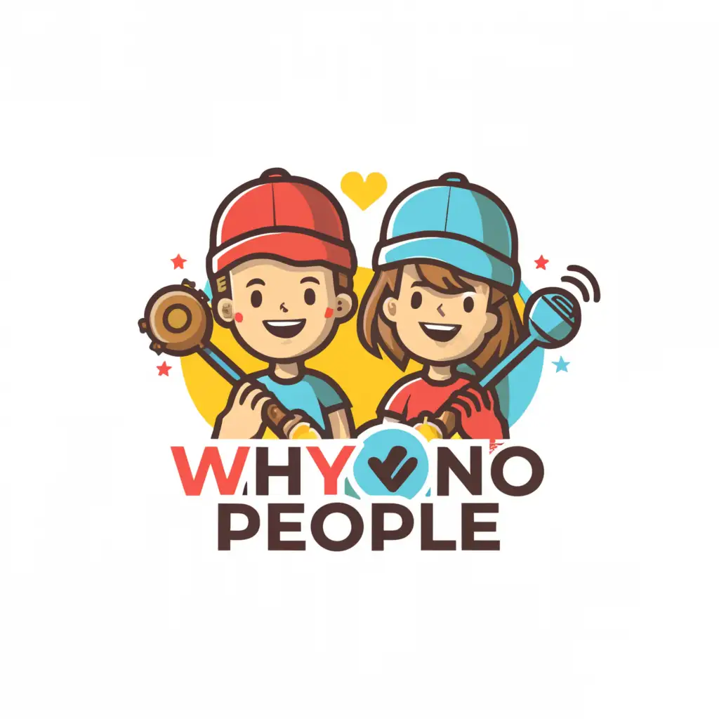 a logo design,with the text "whynopeople", main symbol:boy and girl Live video show,Moderate,clear background