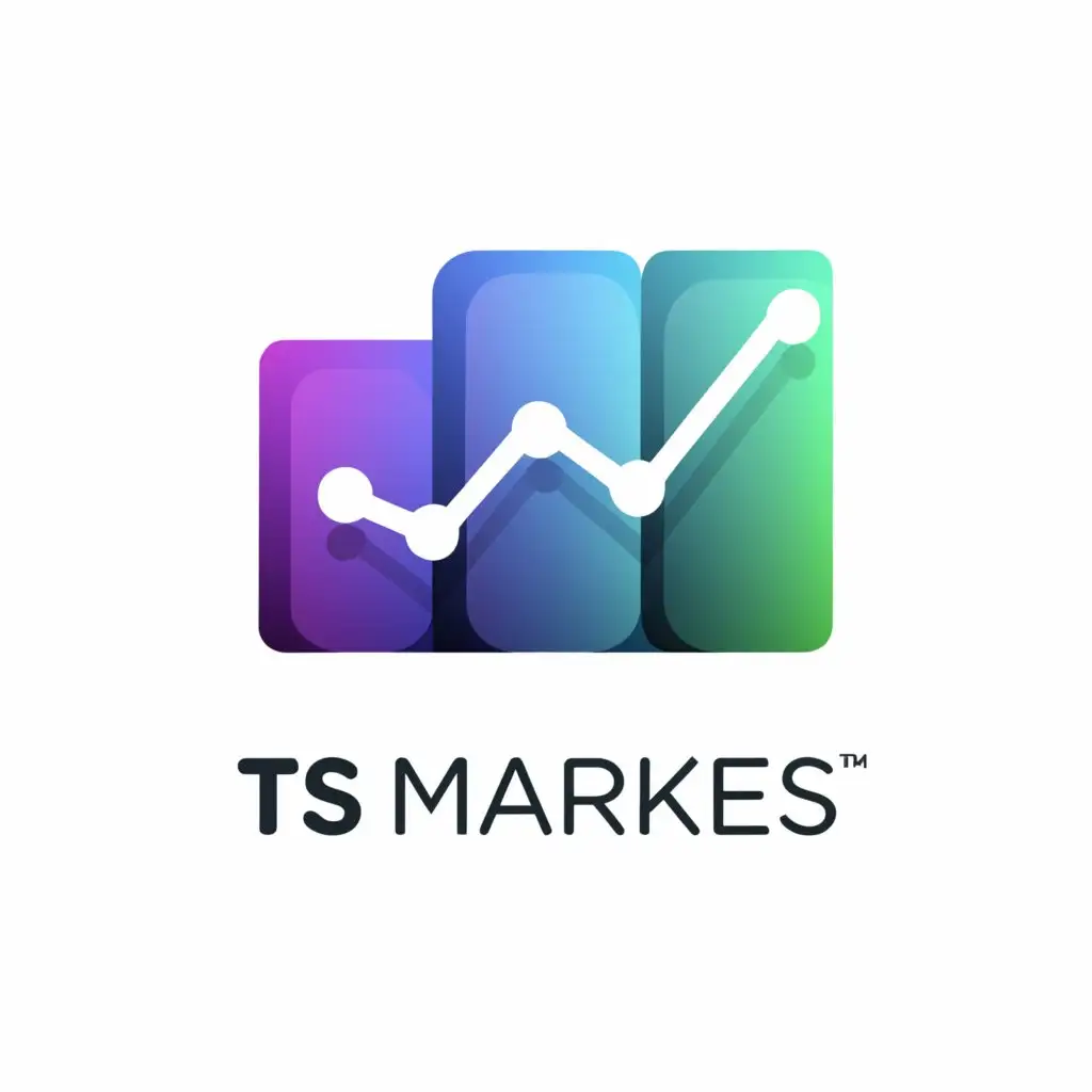 a logo design, with the text 'TS MARKETS', main symbol: 3d trading chart, Moderate, be used in Finance industry, black background