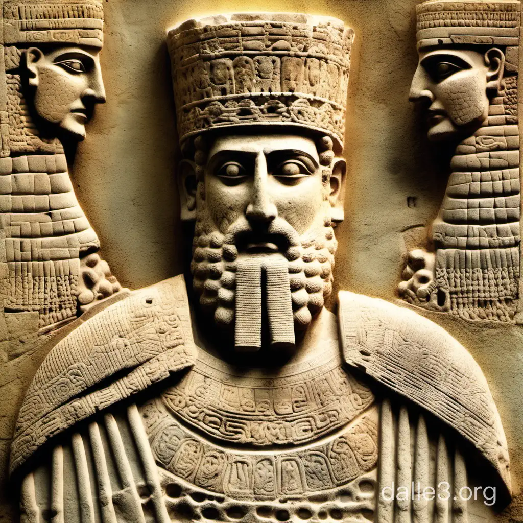 Majestic Portrait of the Hittite King Ancient Royalty in Mesopotamian ...