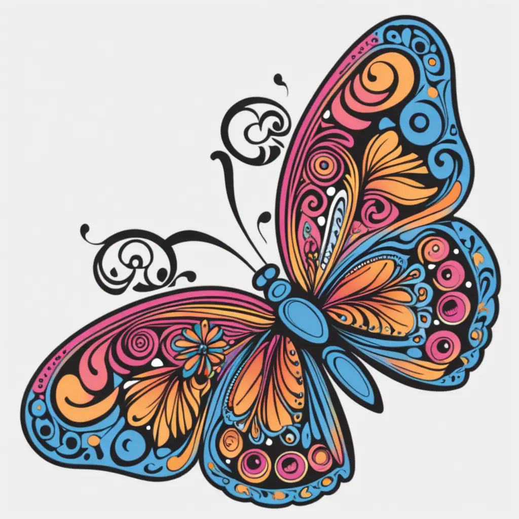 How to draw a butterfly tattoo easy - Black and grey tattoo - YouTube