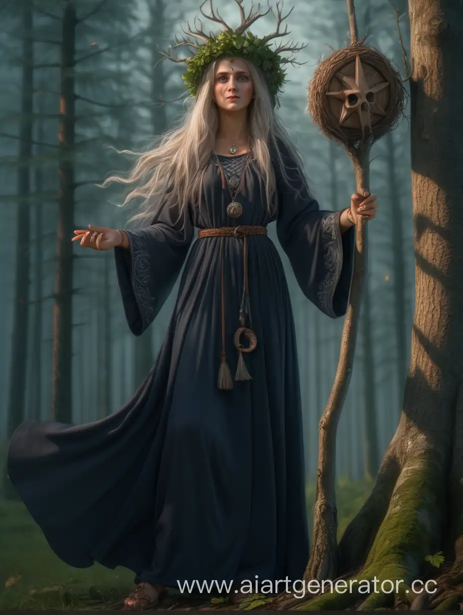 Kind-Slavic-Witch-Yadviga-in-Realistic-Forest-Setting