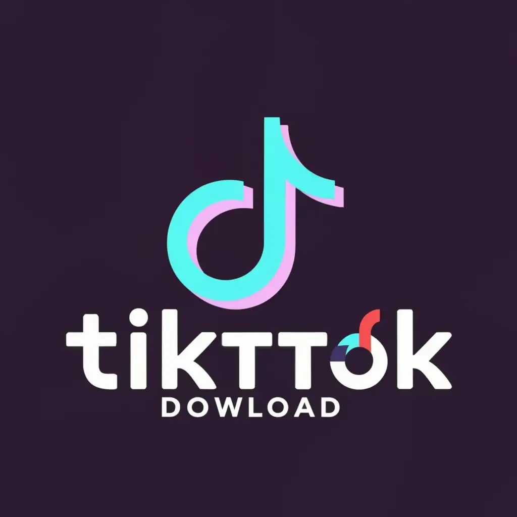 a logo design,with the text "Tiktok Download", main symbol:Tiktok,Minimalistic,be used in Internet industry,clear background