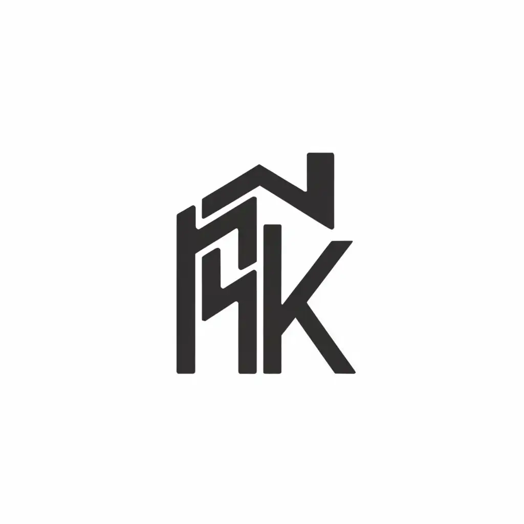a logo design,with the text "HK", main symbol:aesthetic simple,Moderate,be used in Real Estate industry,clear background