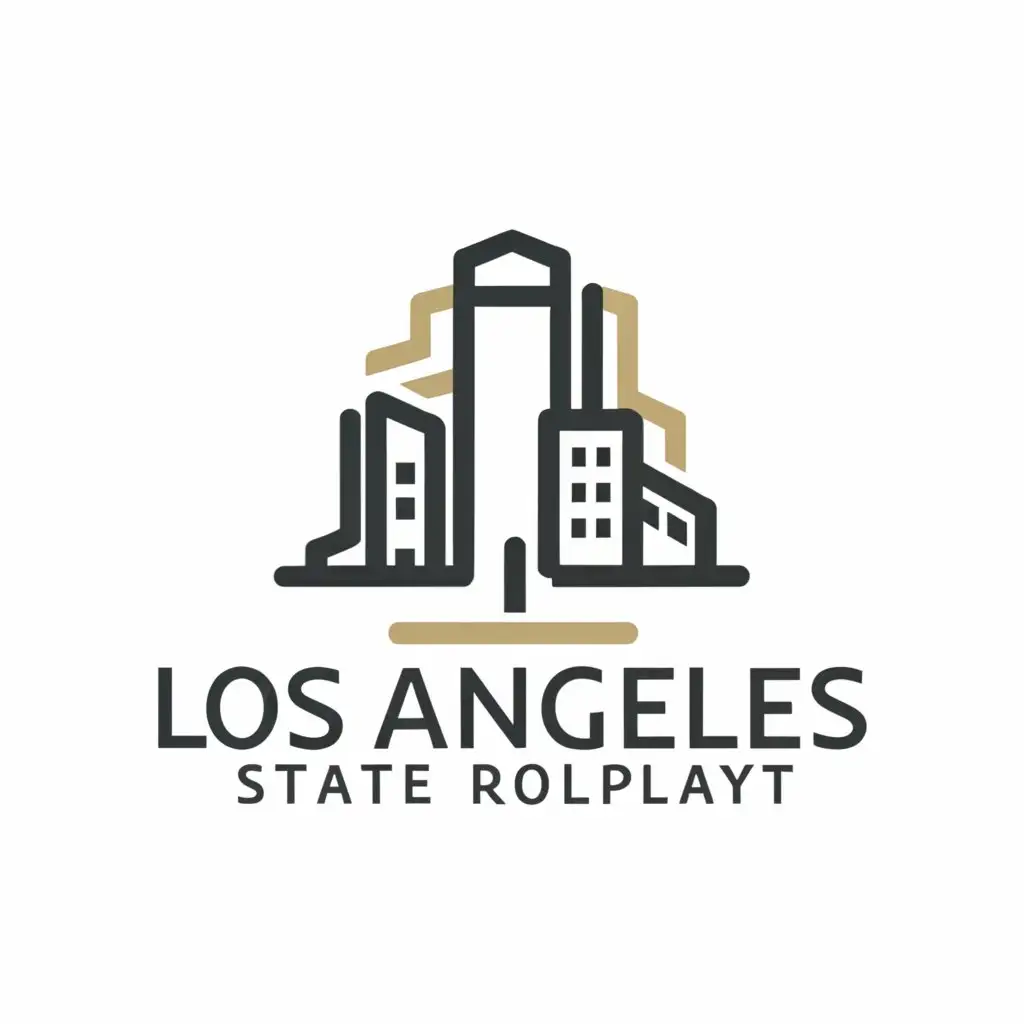 a logo design,with the text "Los Angles State Roleplay", main symbol:City,Moderate,clear background
