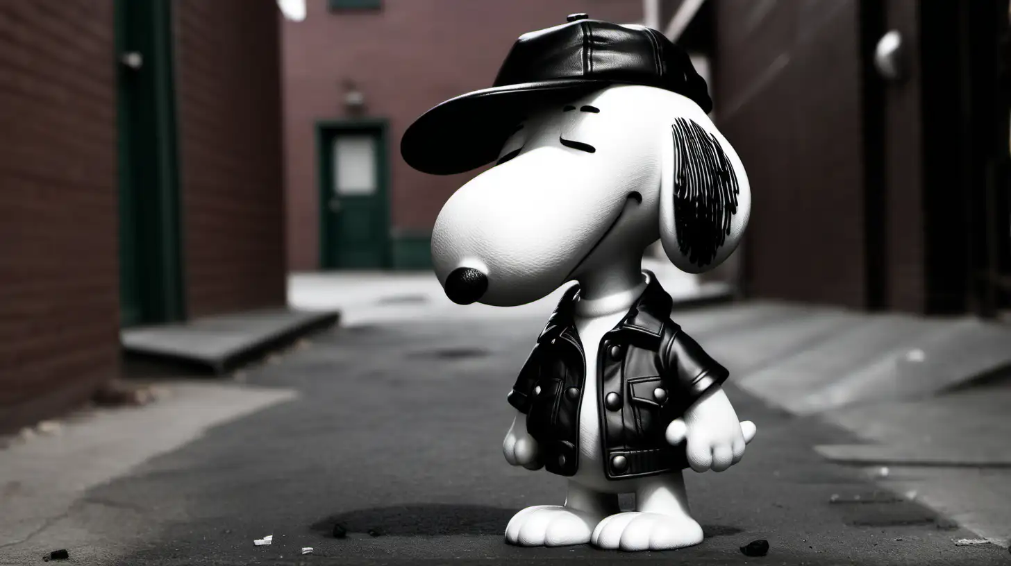 Snoopy Embraces a Gangster Persona in a Playful Scene