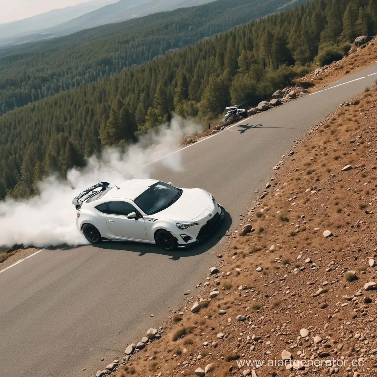 Drifting-Toyota-GT-86-Car-on-Mountain-Serpentine-with-Drone-Filming