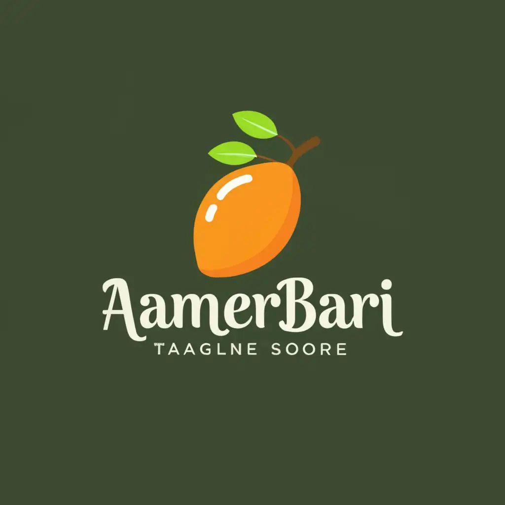 a logo design,with the text "Aamer Bari", main symbol:mango & mango tree,Moderate,clear background