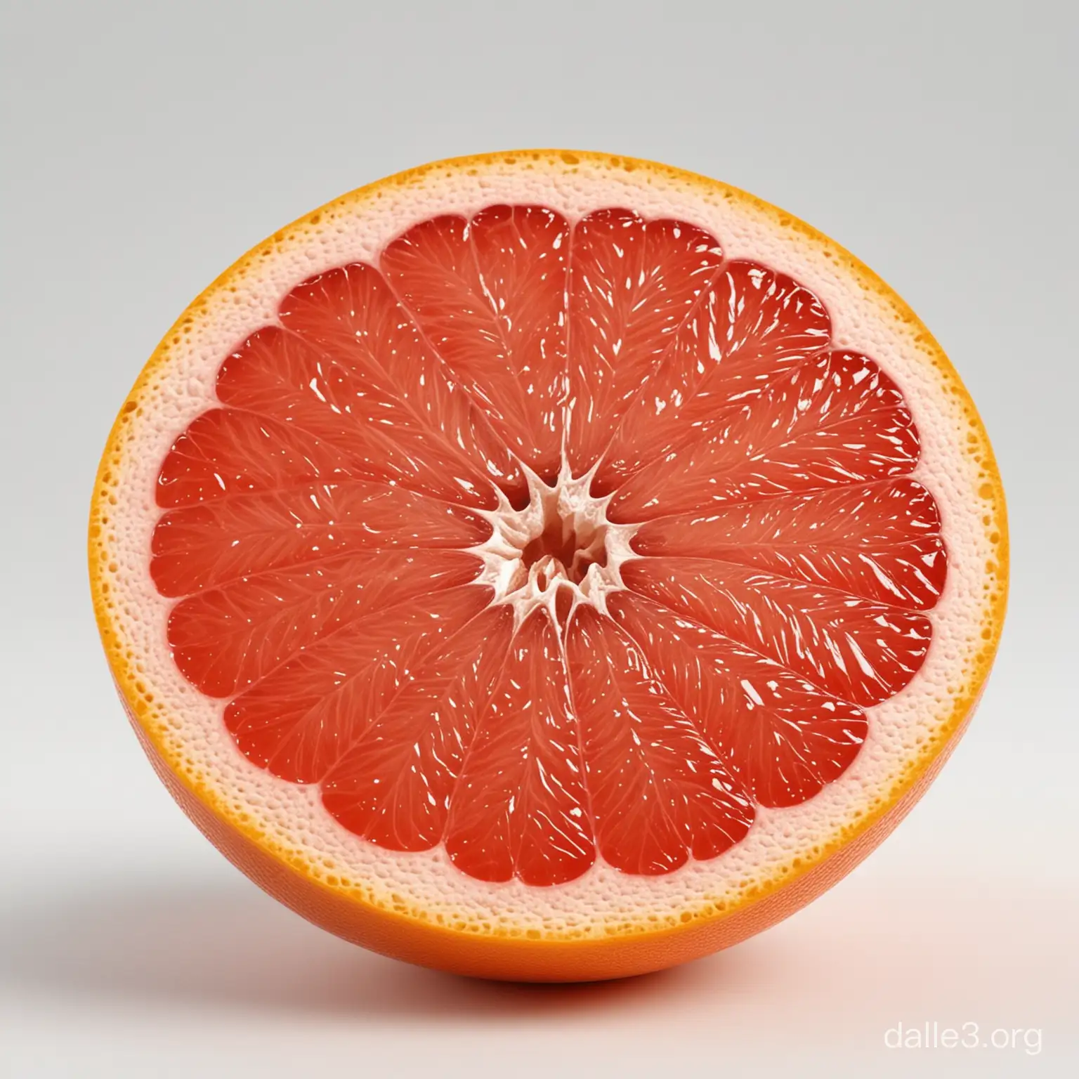 generate an image of a grapefruit, in white background, be as realistic as possible