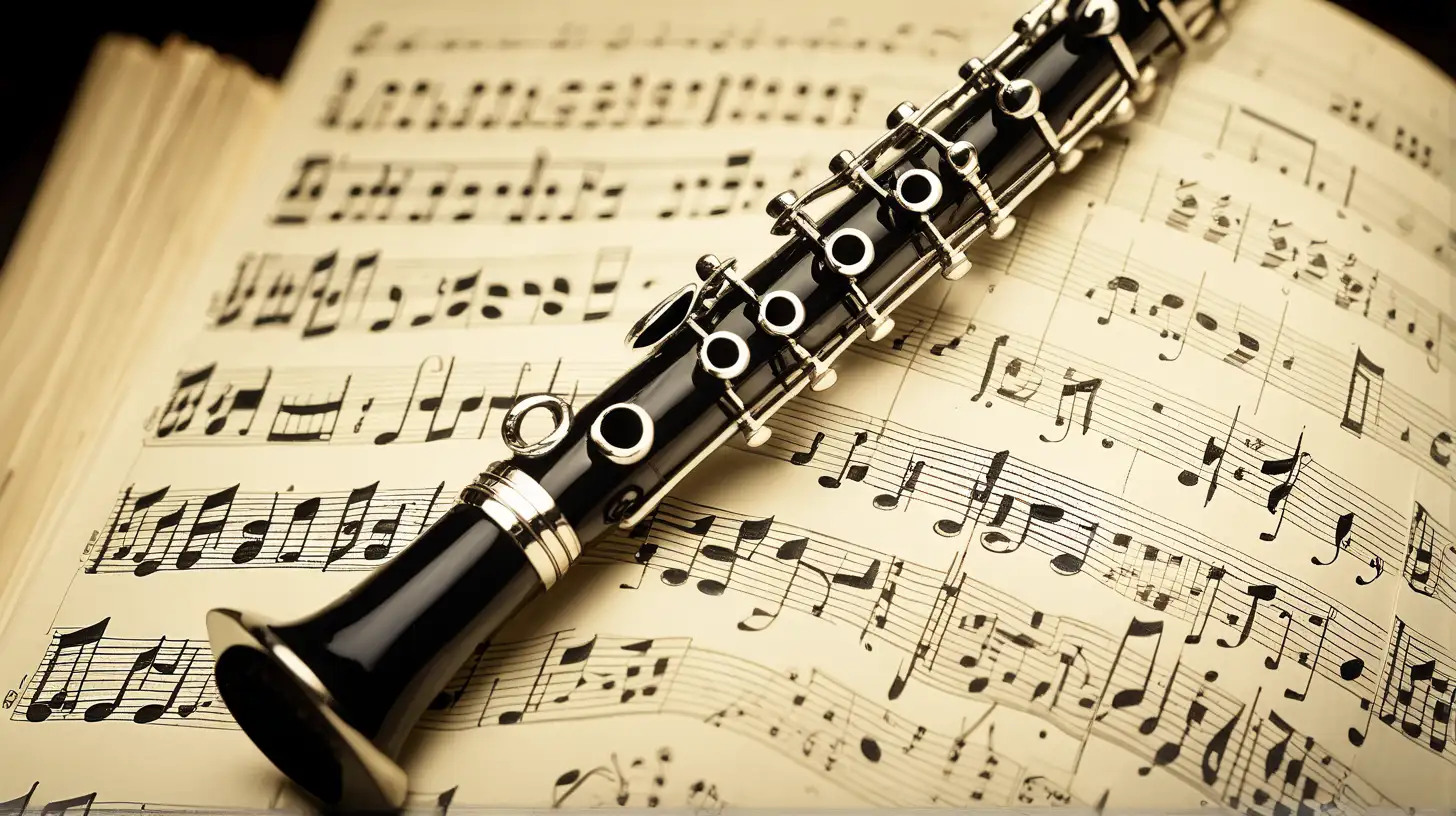 Clarinet Player with Music Notebook