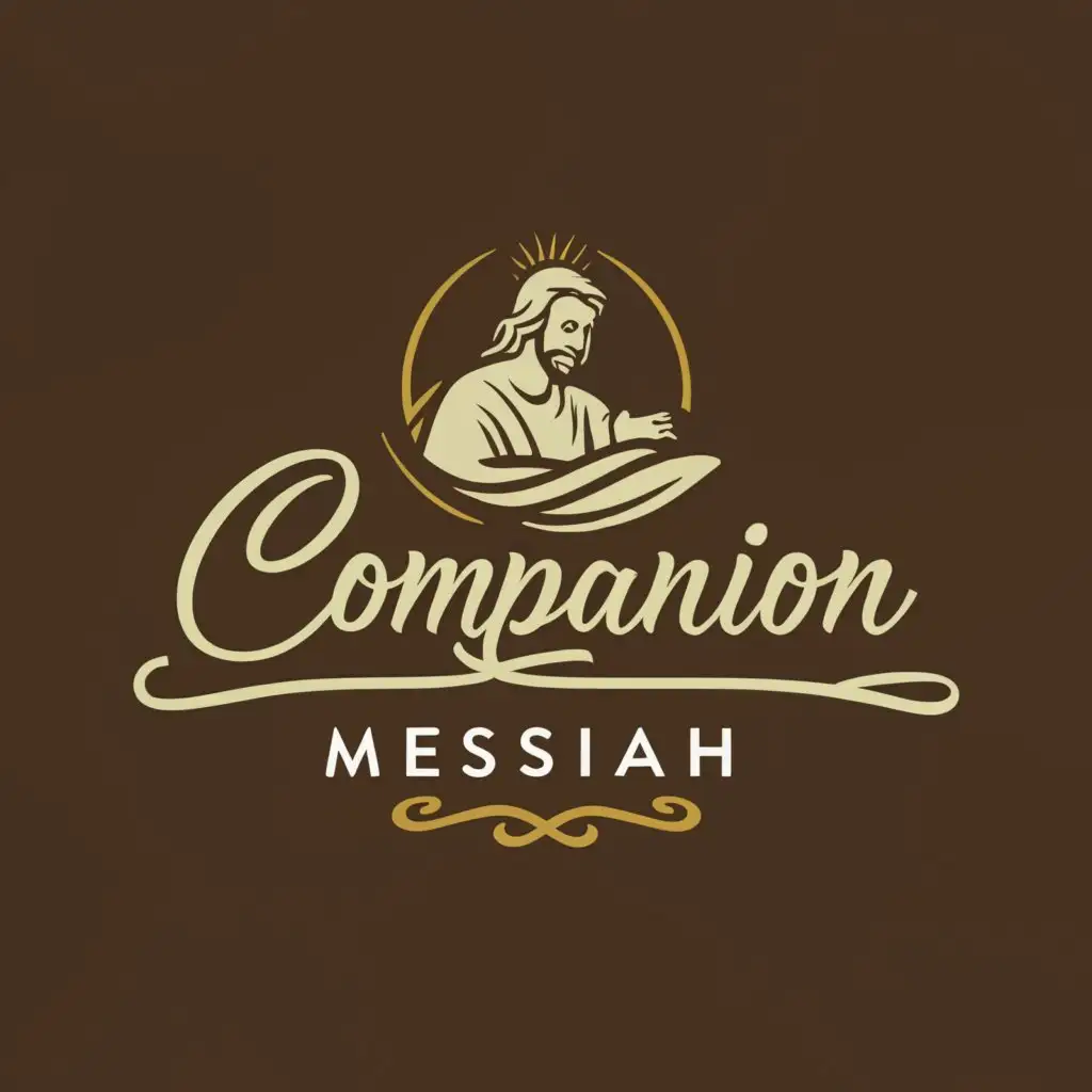 a logo design,with the text "COMPANION OF MESSIAH", main symbol:JESUS,Moderate,be used in Religious industry,clear background
