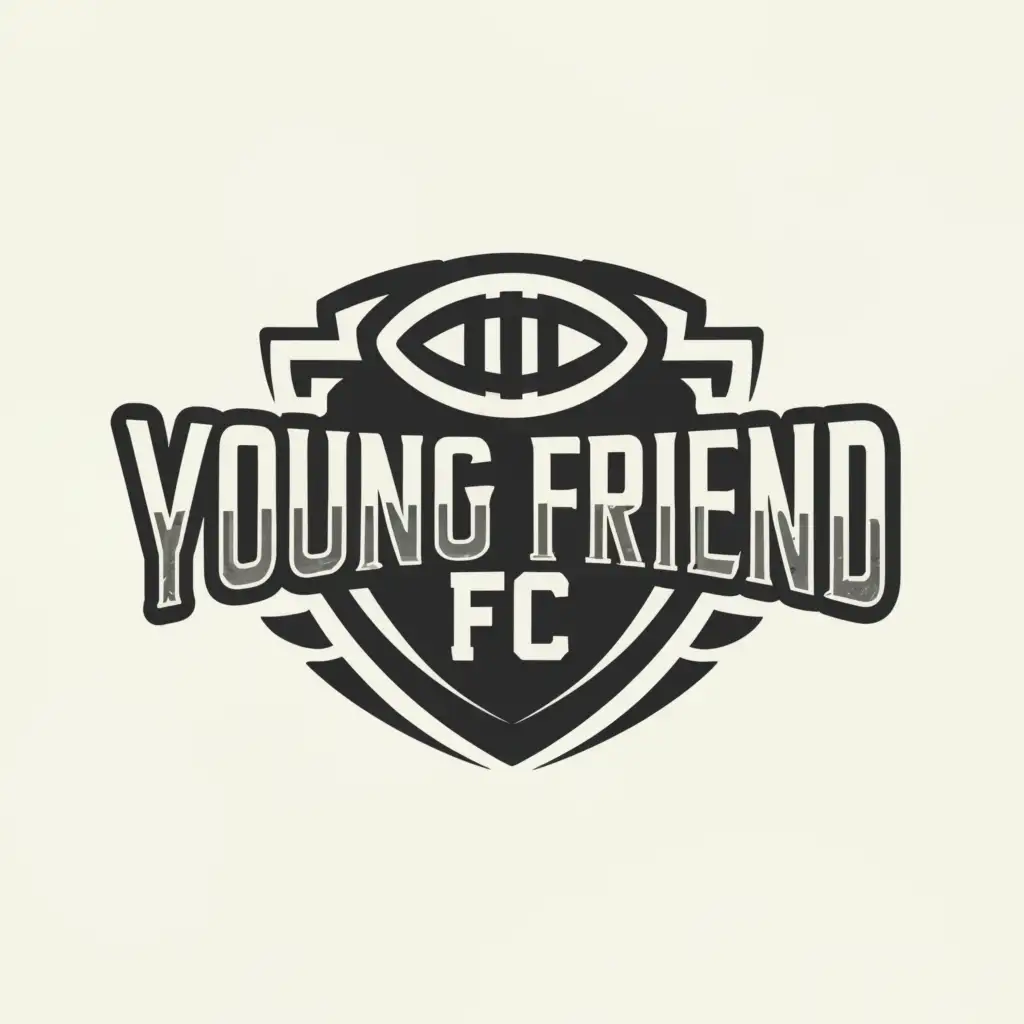 a logo design,with the text "YOUNG FRIEND FC", main symbol:Football,Moderate,be used in Sports Fitness industry,clear background