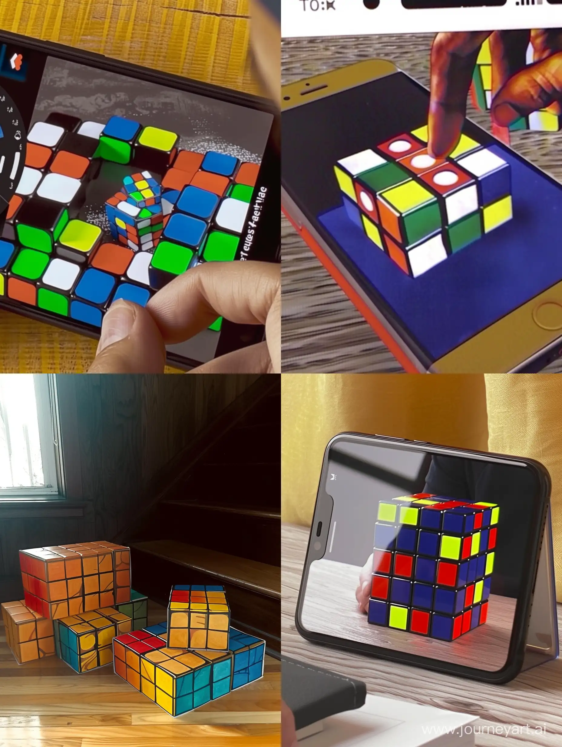 Engaging-Daytime-Rubiks-Cube-Challenge-in-Vibrant-Colors