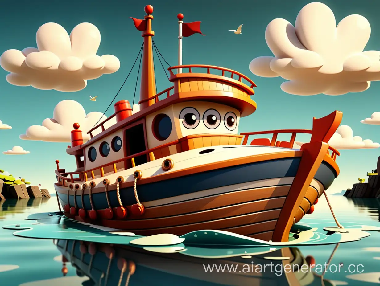 cartoon boat