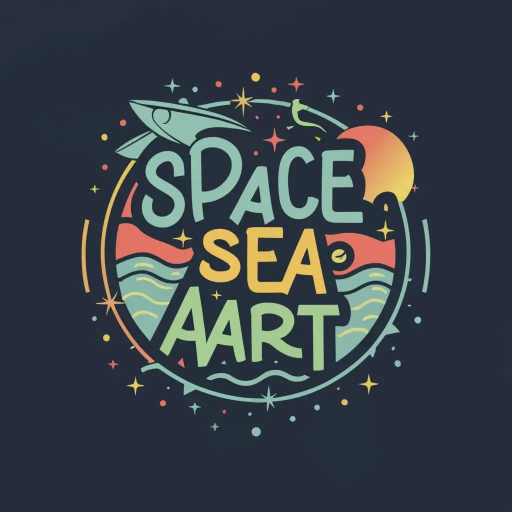 logo, Sea music and art, with the text "Space sea-art", typography