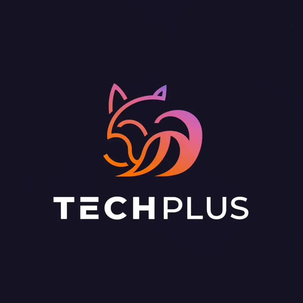 a logo design,with the text "techplus", main symbol:fox tech,complex,be used in Technology industry,clear background