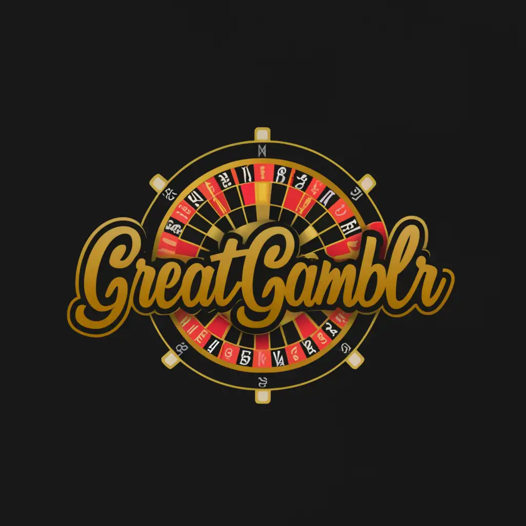 a logo design,with the text 'GreatGamblr', main symbol:Roulette Table,complex,be used in Entertainment industry,clear background