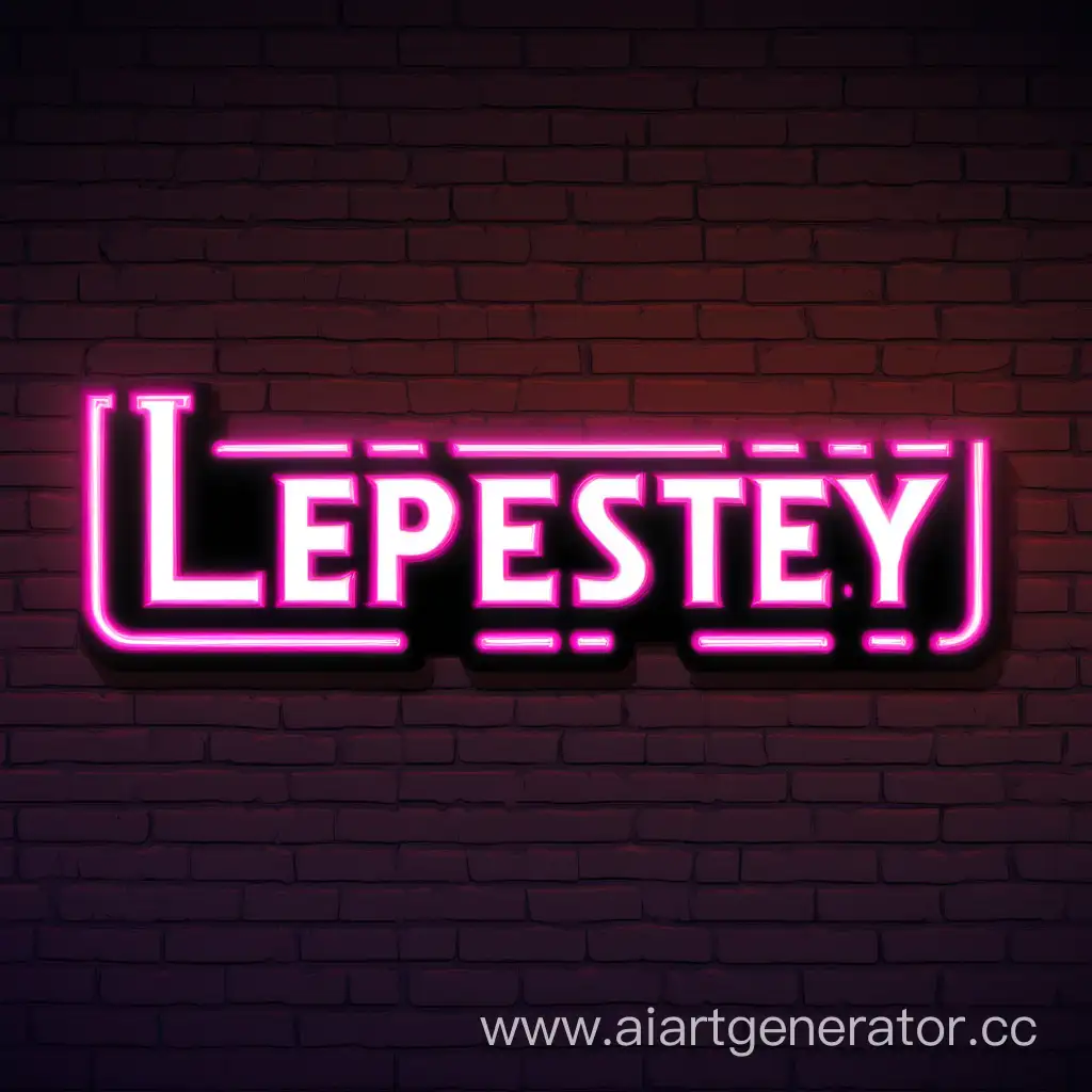 It says "Lepestey", the logo of the company, the logo of the game. Neon.