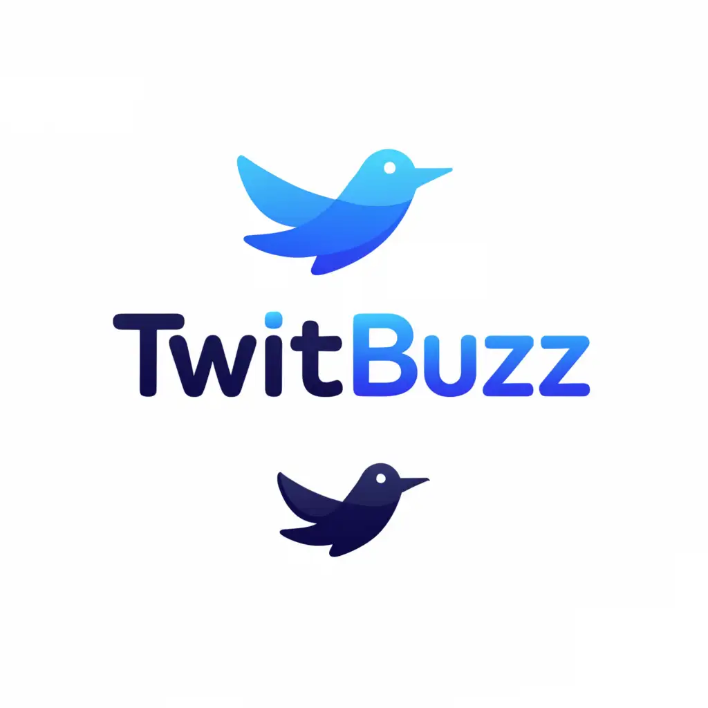 a logo design,with the text "TwitBuzz", main symbol:blue colour,Moderate,be used in Travel industry,clear background