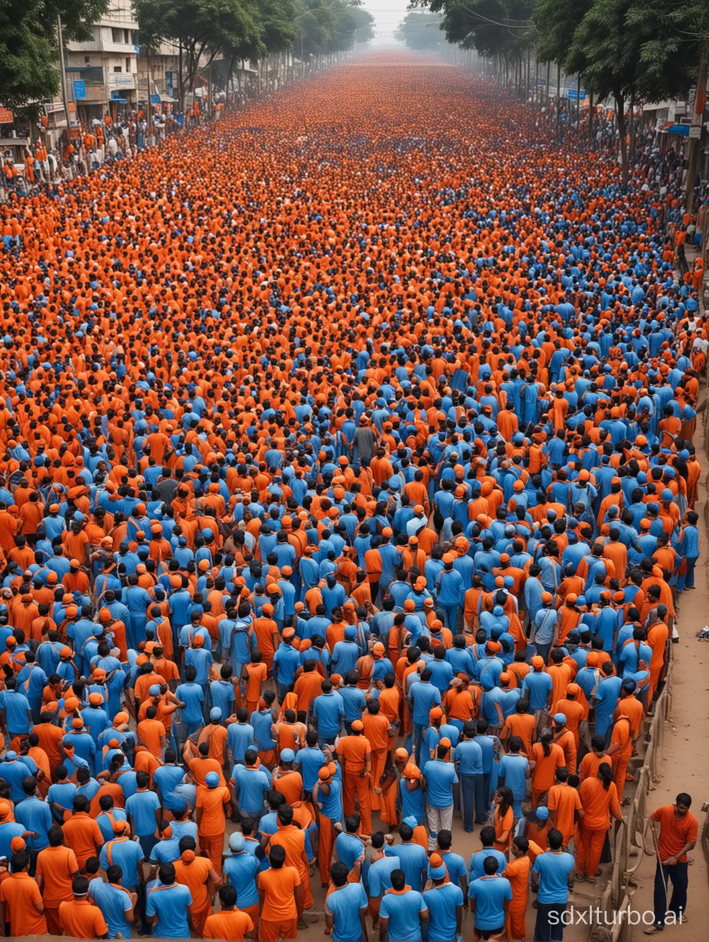 orange and blue theme. india. internet. network. people