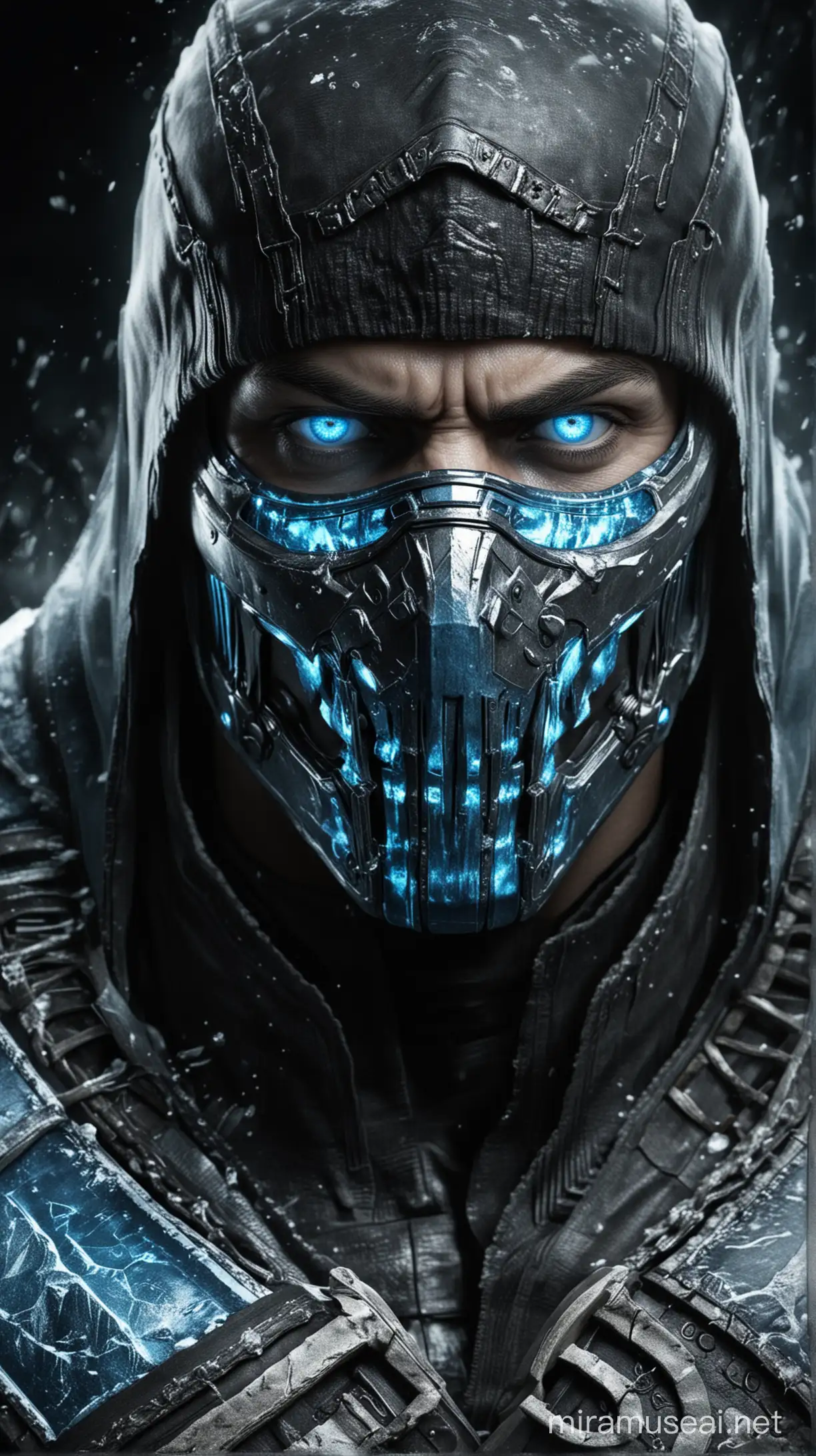 SubZero Mortal Kombat XL Frozen Warrior with Icy Blue Eyes
