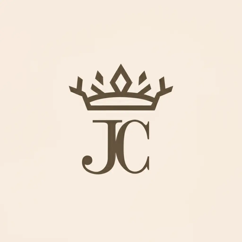a logo design,with the text "JC", main symbol:crown with a small cross at the top of the crown,Minimalistic,be used in Religious industry,clear background