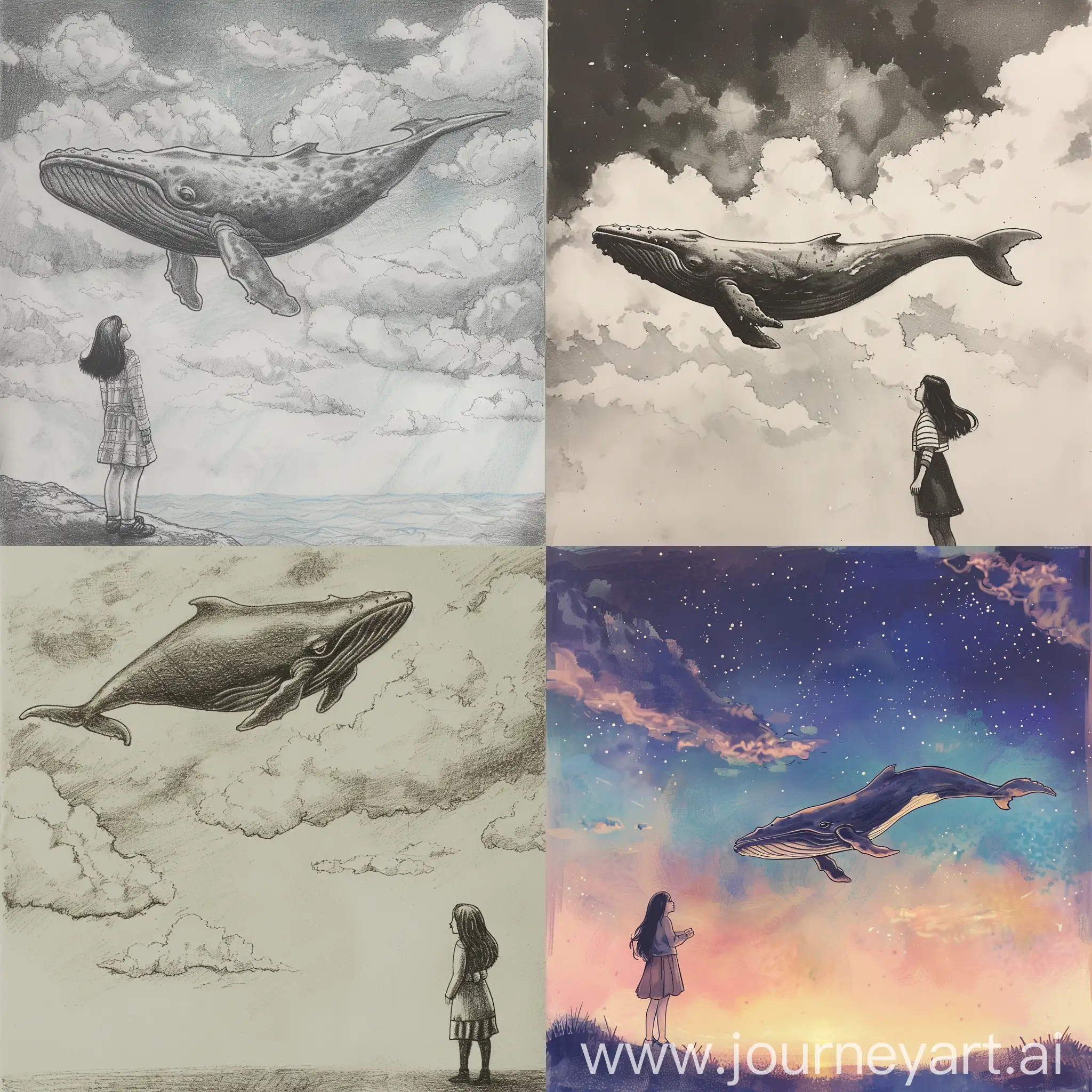 Graceful-Skybound-Encounter-Enchanting-Whale-Captivates-Watching-Girl