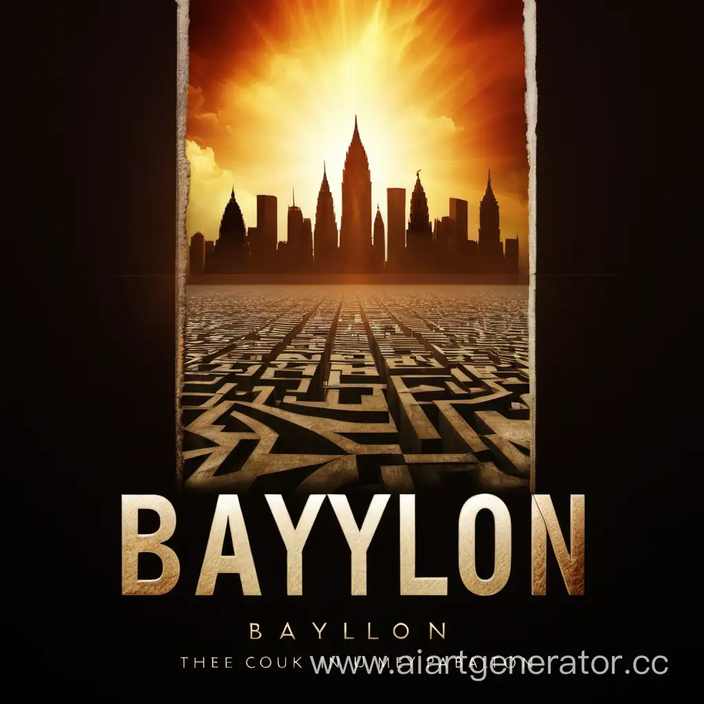 Illustrated-Book-Cover-Mystical-City-of-Babylon-with-Towering-Minarets-and-Enigmatic-Characters