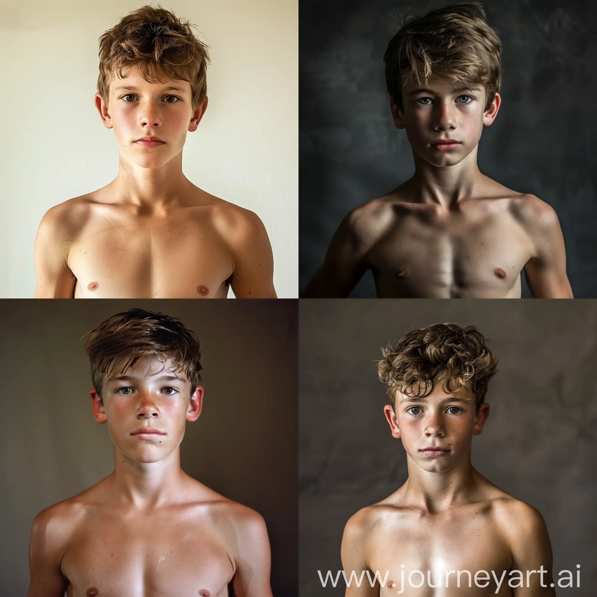 boy age 15 with sixpack
