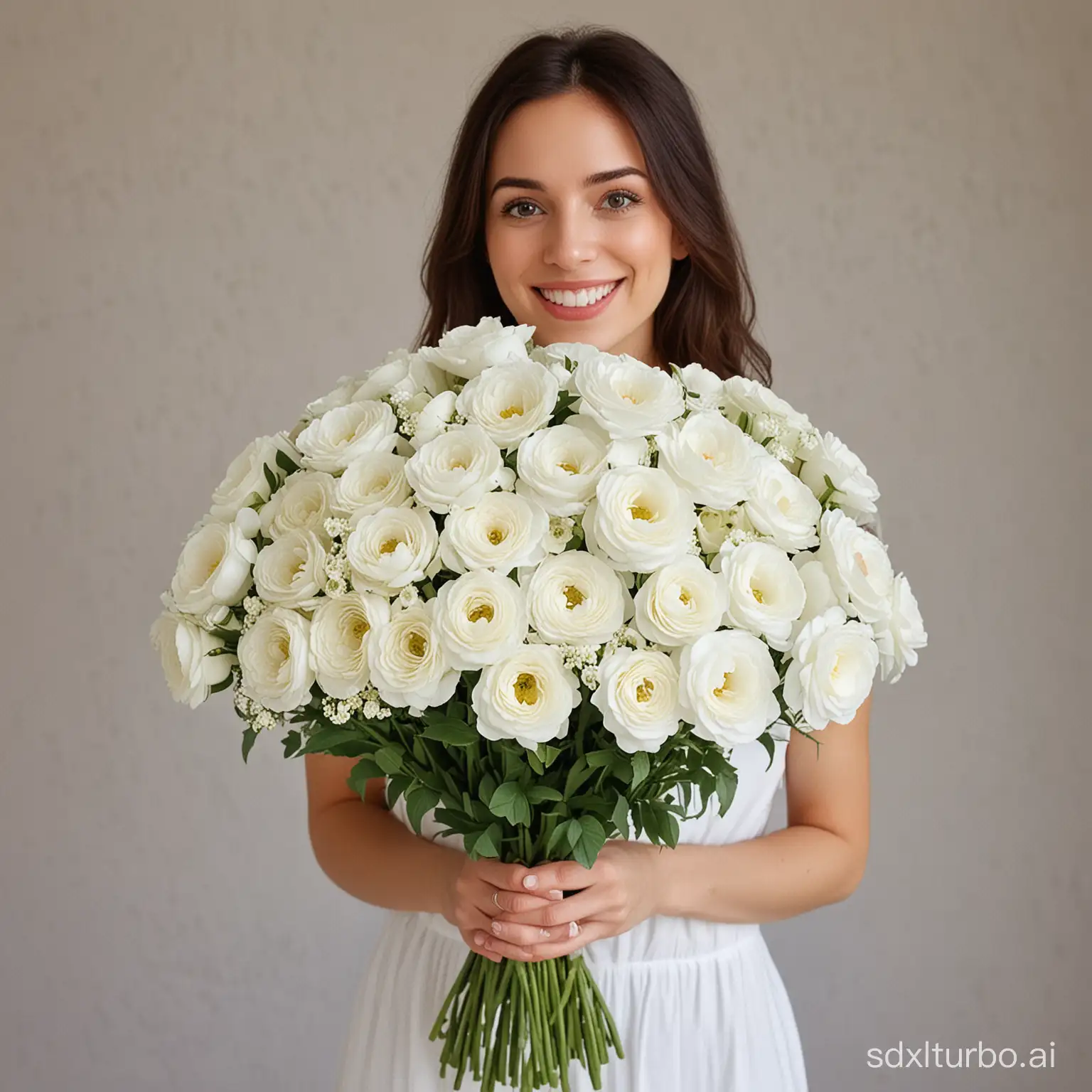 Woman-Holding-HighQuality-White-Ranunculus-Bouquet