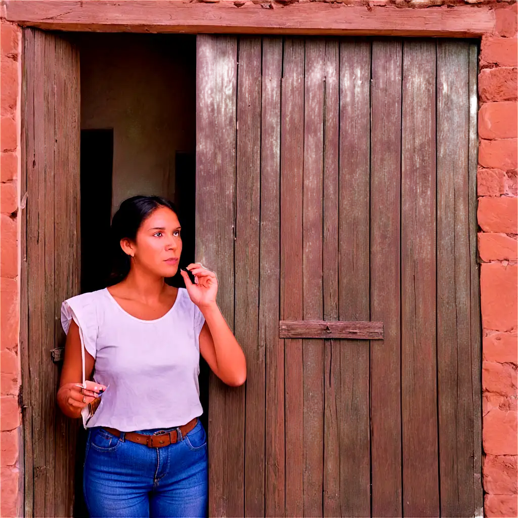 Eastern-Bolivia-Spy-Scene-Lady-Watching-an-Old-House-Sale-in-HighQuality-PNG-Format
