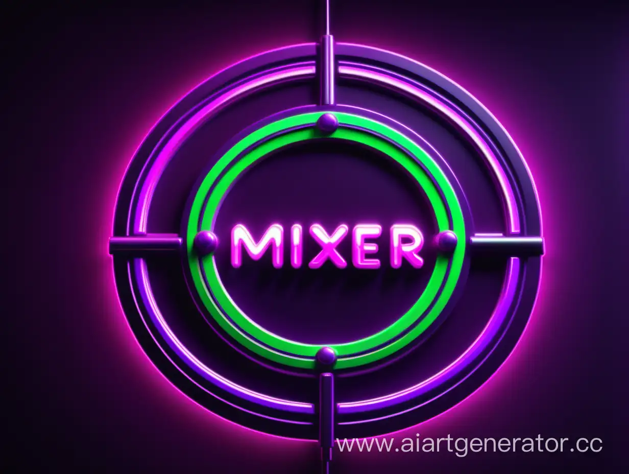 Futuristic-Neon-Mixer-Icon-SciFi-Portal-Talisman-in-Realistic-4K