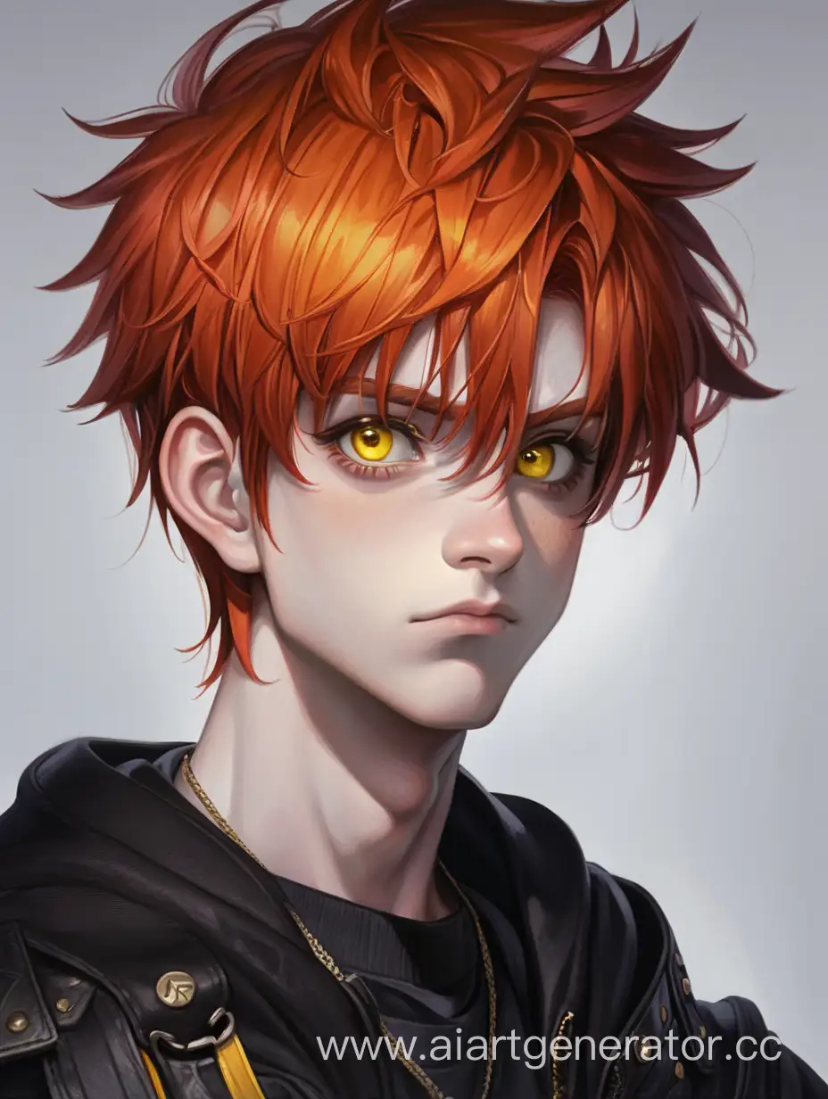 Boy with red hair and yellow eyes